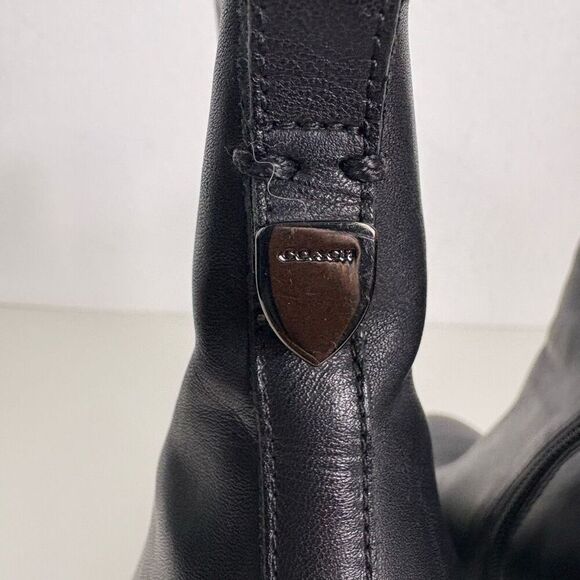 Coach Jemma Black Leather Mid Calf High Heeled Booties Size 10 - Picture 8 of 14